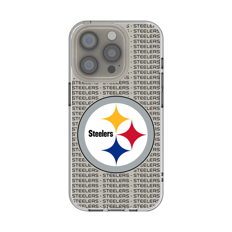 Pittsburgh Steelers Text Backdrop iPhone Clear Phone Case for Apple iPhone
