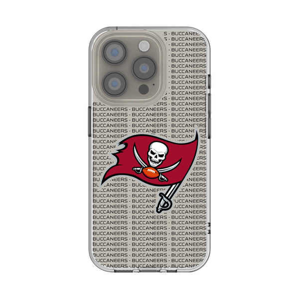 Tampa Bay Buccaneers Text Backdrop iPhone Clear Phone Case for Apple iPhone