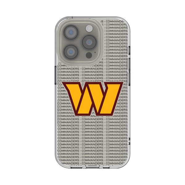 Washington Commanders Text Backdrop iPhone Clear Phone Case for Apple iPhone