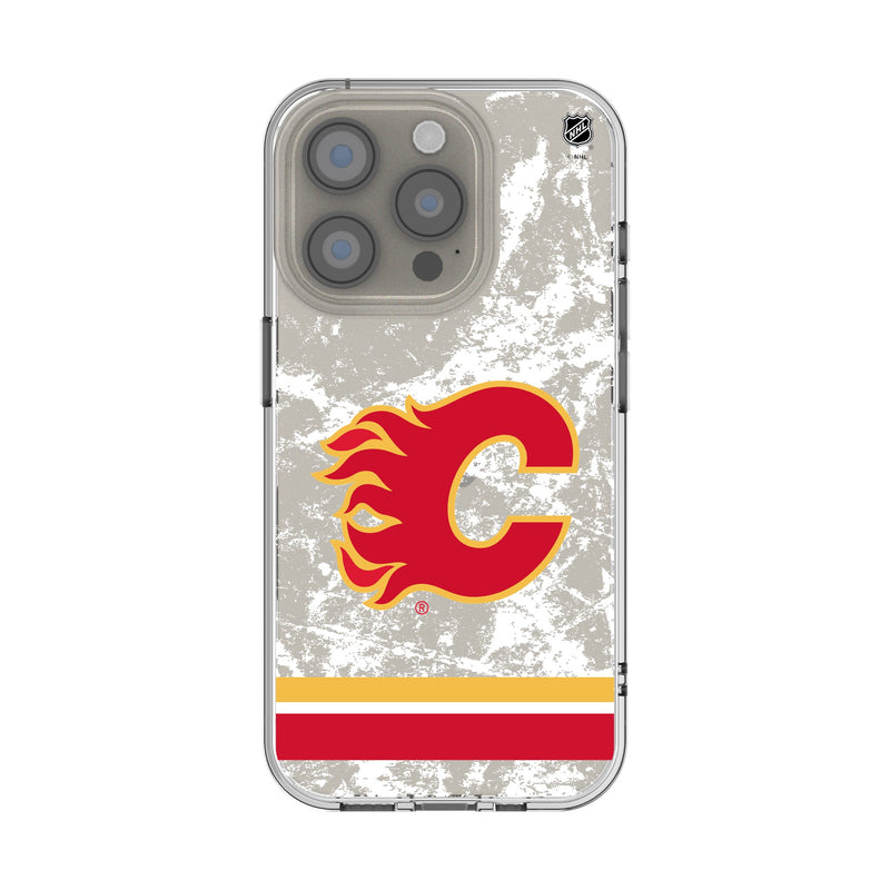 Calgary Flames Ice Stripe iPhone Clear Phone Case for Apple iPhone