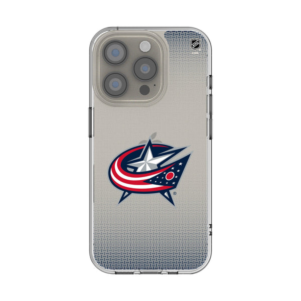 Columbus Blue Jackets Linen iPhone Clear Phone Case for Apple iPhone