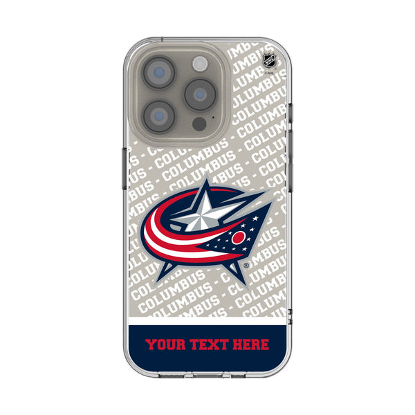 Columbus Blue Jackets Personalized EndZone Plus iPhone Clear Phone Case for Apple iPhone