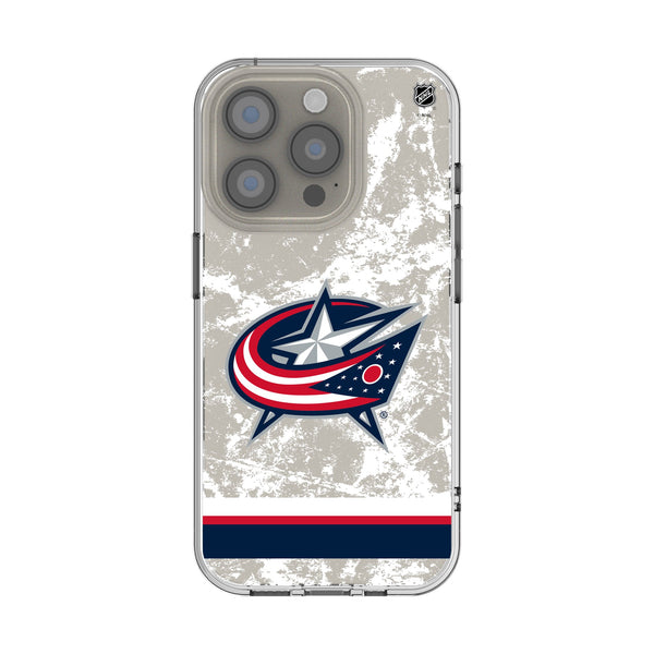 Columbus Blue Jackets Ice Stripe iPhone Clear Phone Case for Apple iPhone