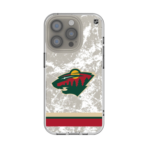 Minnesota Wild Ice Stripe iPhone Clear Phone Case for Apple iPhone
