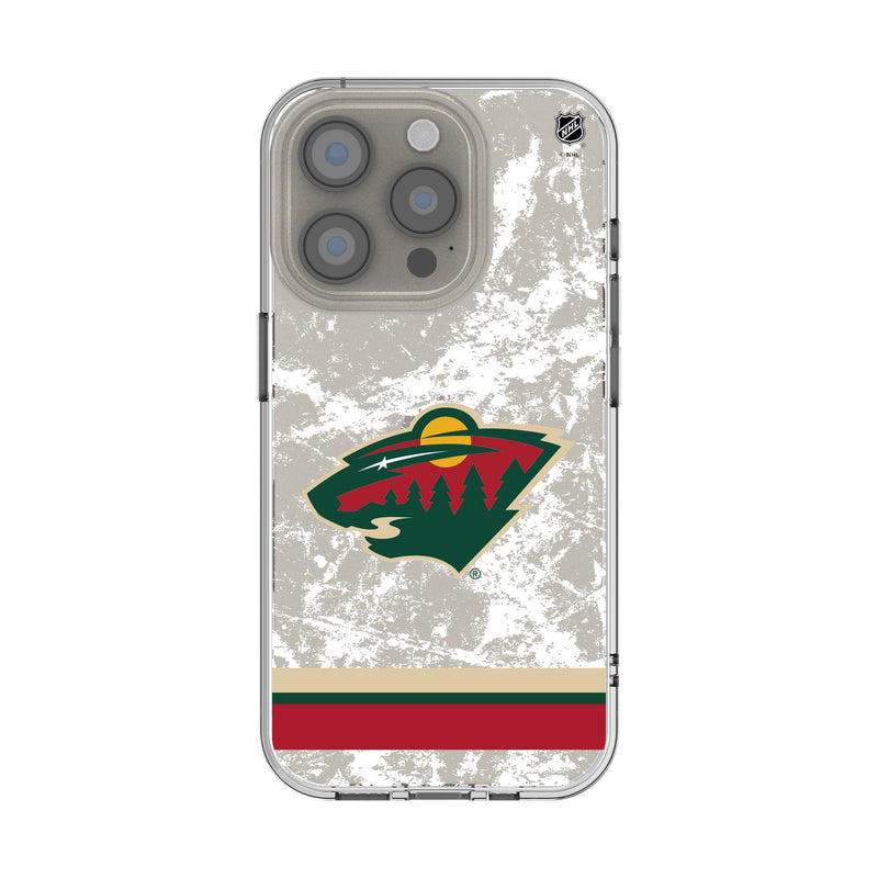 Minnesota Wild Ice Stripe iPhone Clear Phone Case for Apple iPhone