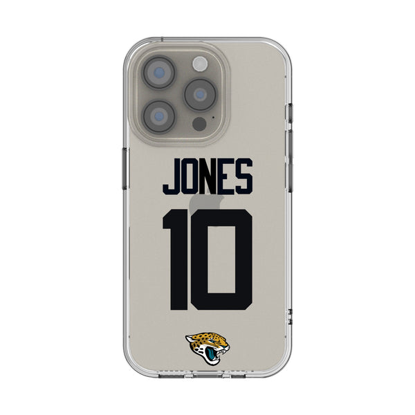 Mac Jones Jacksonville Jaguars 10 Game Tactic iPhone Clear Phone Case for Apple iPhone