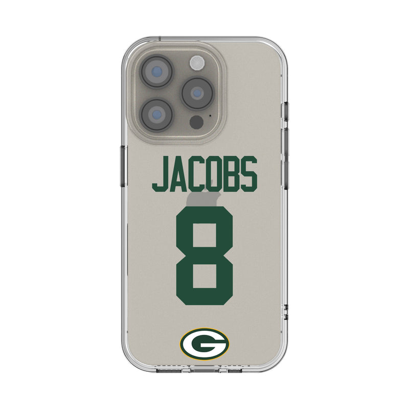 Josh Jacobs Green Bay Packers 8 Game Tactic iPhone Clear Phone Case for Apple iPhone