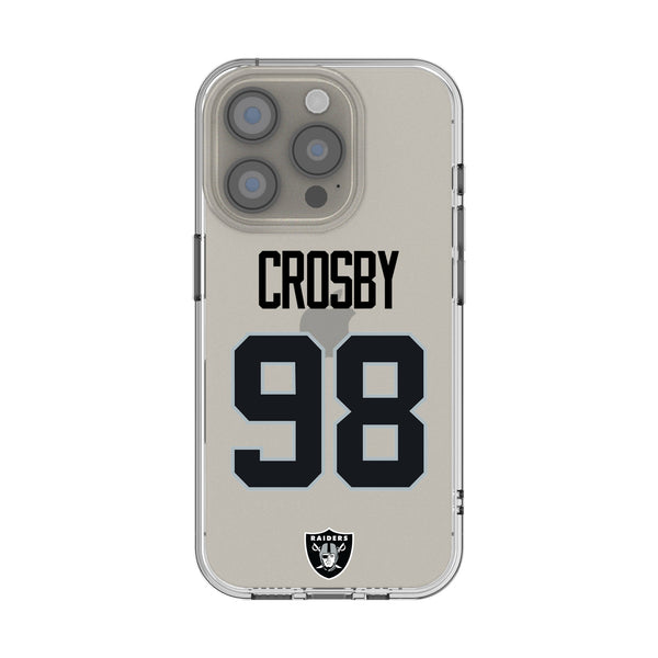 Maxx Crosby Las Vegas Raiders 98 Game Tactic iPhone Clear Phone Case for Apple iPhone