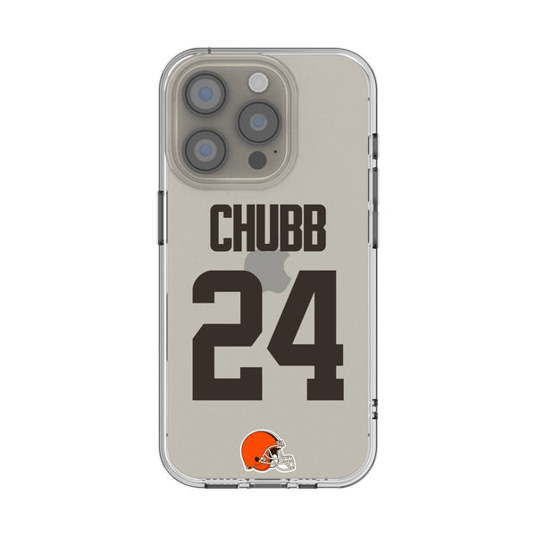 Nick Chubb Cleveland Browns 24 Game Tactic iPhone Clear Phone Case for Apple iPhone