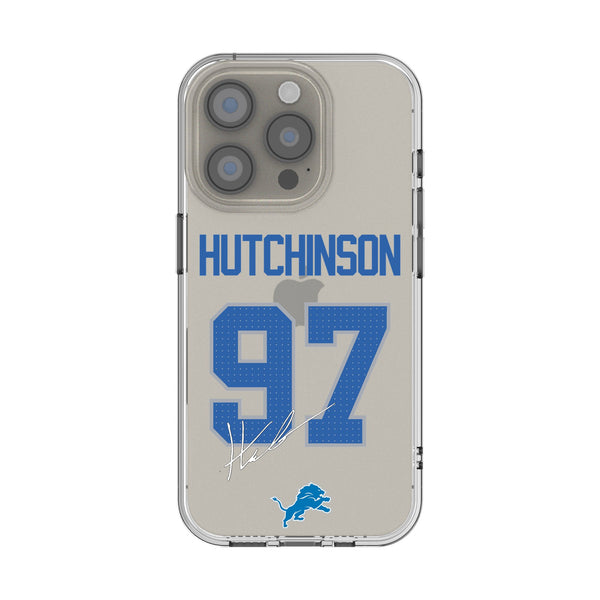 Aidan Hutchinson Detroit Lions 97 Game Tactic iPhone Clear Phone Case for Apple iPhone