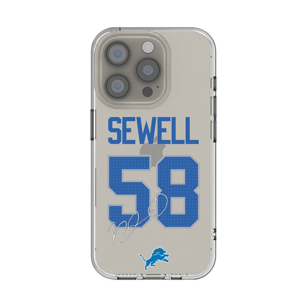 Penei Sewell Detroit Lions 58 Game Tactic iPhone Clear Phone Case for Apple iPhone