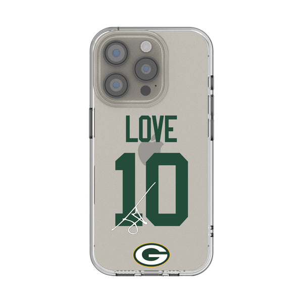 Jordan Love Green Bay Packers 10 Game Tactic iPhone Clear Phone Case for Apple iPhone