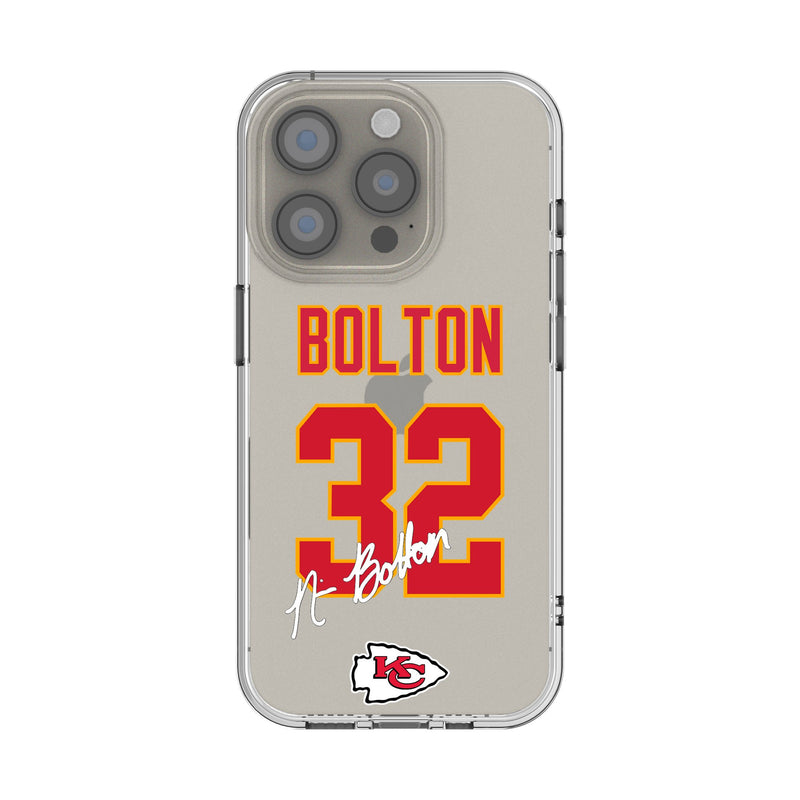 Nick Bolton Kansas City Chiefs 32 Game Tactic iPhone Clear Phone Case for Apple iPhone