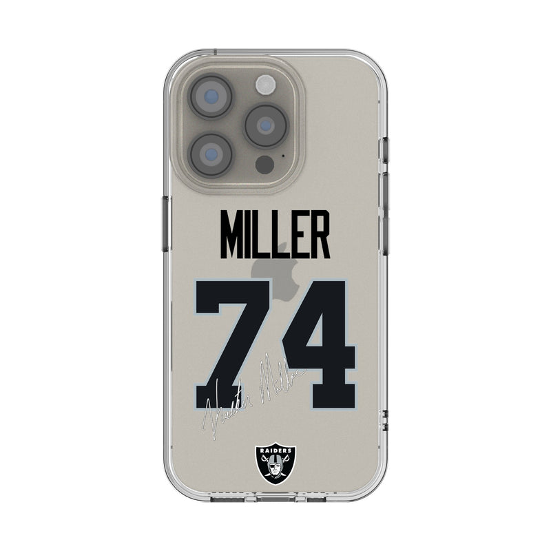 Kolton Miller Las Vegas Raiders 74 Game Tactic iPhone Clear Phone Case for Apple iPhone