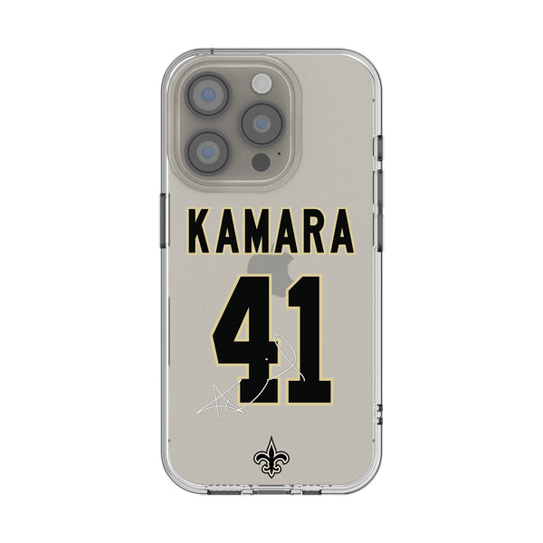 Alvin Kamara New Orleans Saints 41 Game Tactic iPhone Clear Phone Case for Apple iPhone