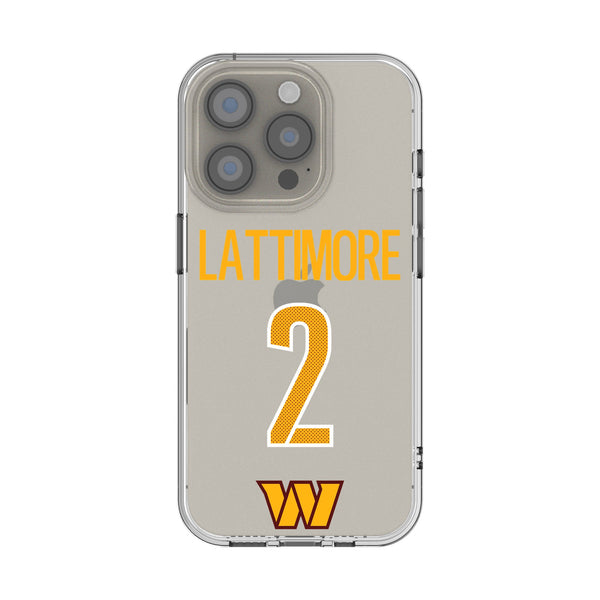 Marshon Lattimore Washington Commanders 2 Game Tactic iPhone Clear Phone Case for Apple iPhone