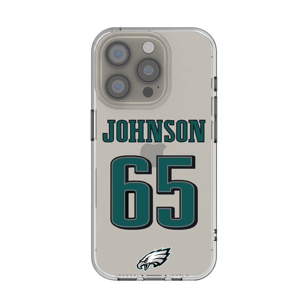 Lane Johnson Philadelphia Eagles 65 Game Tactic iPhone Clear Phone Case for Apple iPhone