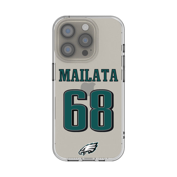 Jordan Mailata Philadelphia Eagles 68 Game Tactic iPhone Clear Phone Case for Apple iPhone