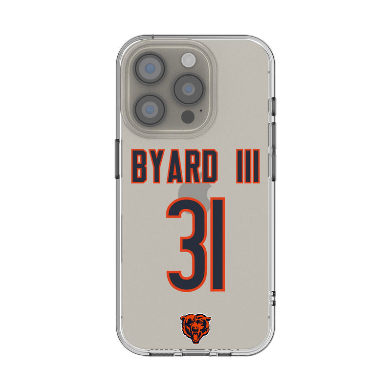 Kevin Byard III Chicago Bears 31 Game Tactic iPhone Clear Phone Case for Apple iPhone