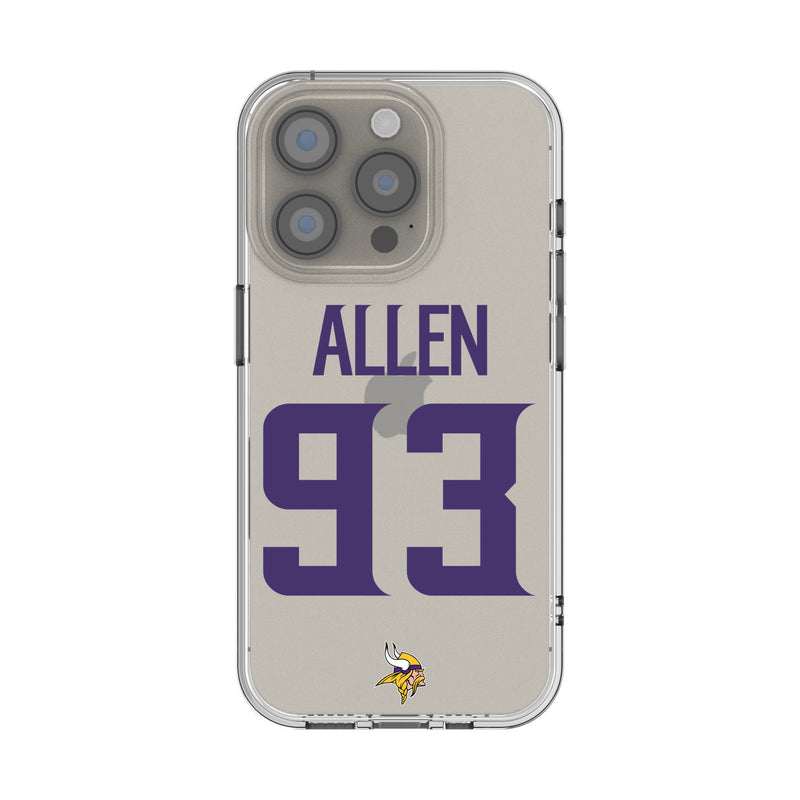 Jonathan Allen Minnesota Vikings 93 Game Tactic iPhone Clear Phone Case for Apple iPhone