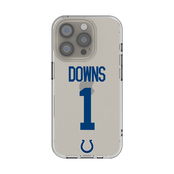 Josh Downs Indianapolis Colts 1 Game Tactic iPhone Clear Phone Case for Apple iPhone