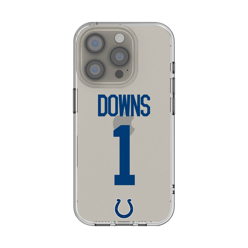 Josh Downs Indianapolis Colts 1 Game Tactic iPhone Clear Phone Case for Apple iPhone