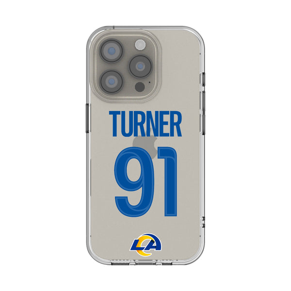Kobie Turner Los Angeles Rams 91 Game Tactic iPhone Clear Phone Case for Apple iPhone