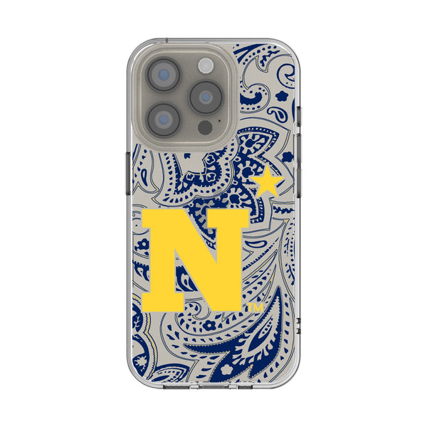 United State Naval Academy Midshipmen Paisley iPhone Clear Phone Case for Apple iPhone