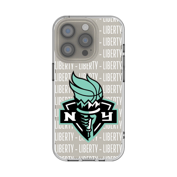 New York Liberty Text Backdrop iPhone Clear Phone Case for Apple iPhone
