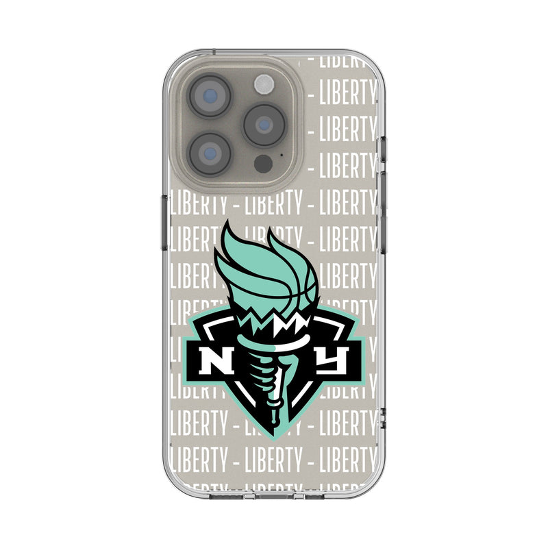 New York Liberty Text Backdrop iPhone Clear Phone Case for Apple iPhone