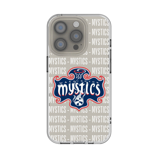Washington Mystics Text Backdrop iPhone Clear Phone Case for Apple iPhone