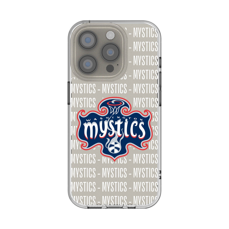 Washington Mystics Text Backdrop iPhone Clear Phone Case for Apple iPhone