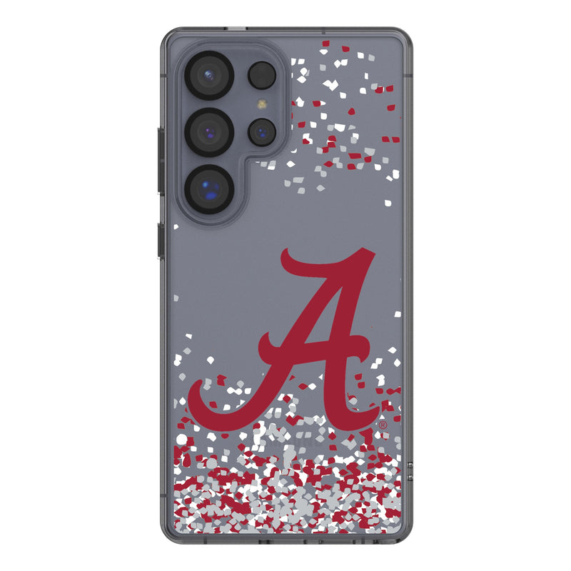 University of Alabama Crimson Tide Script A Confetti Galaxy Clear Phone Case for Samsung Galaxy