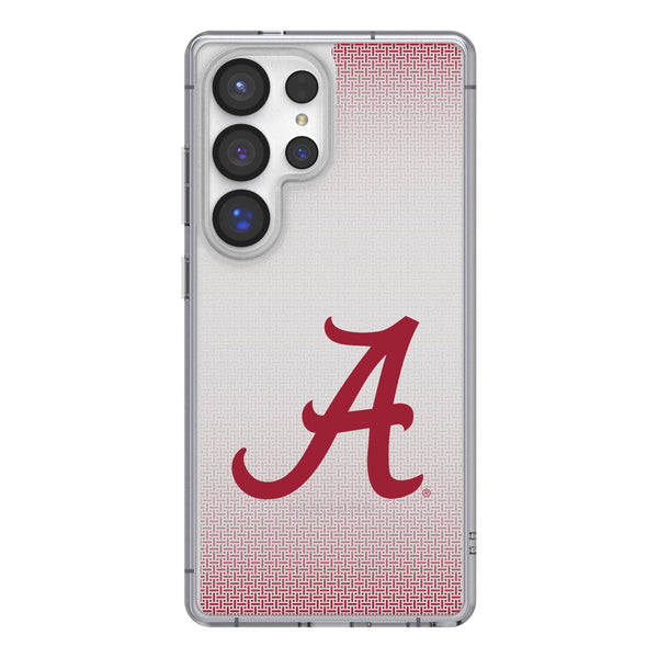 University of Alabama Crimson Tide Script A Linen Galaxy Clear Phone Case for Samsung Galaxy