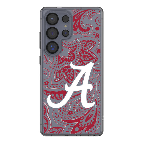 University of Alabama Crimson Tide Script A Paisley Galaxy Clear Phone Case for Samsung Galaxy