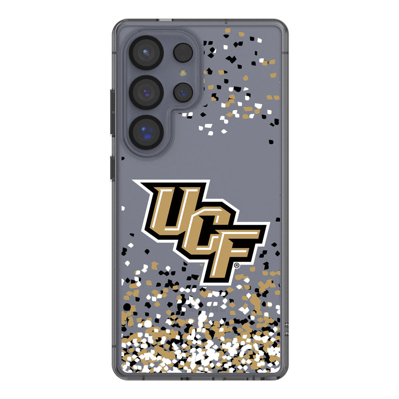 University of Central Florida Golden Knights Confetti Galaxy Clear Phone Case for Samsung Galaxy