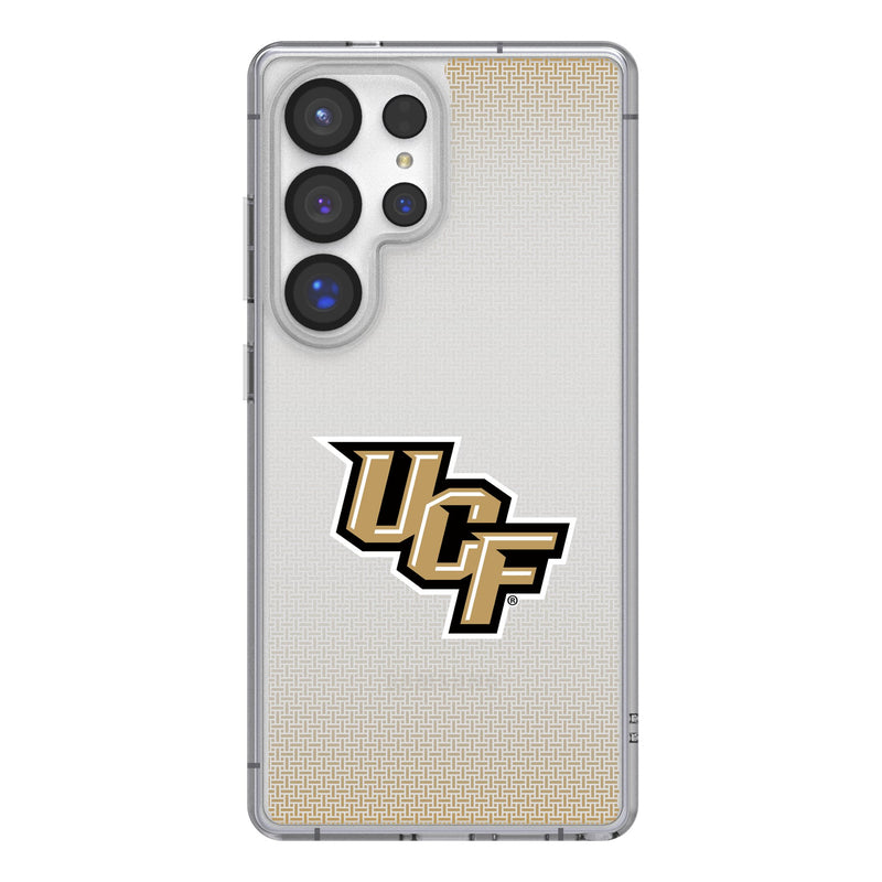 University of Central Florida Golden Knights Linen Galaxy Clear Phone Case for Samsung Galaxy