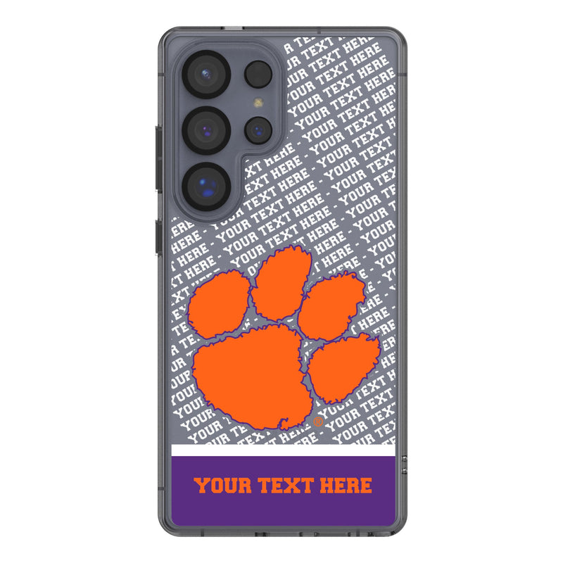 Clemson University Tigers Personalized EndZone Plus Galaxy Clear Phone Case for Samsung Galaxy