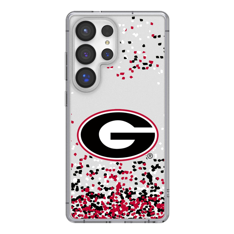 University of Georgia Bulldogs Confetti Galaxy Clear Phone Case for Samsung Galaxy