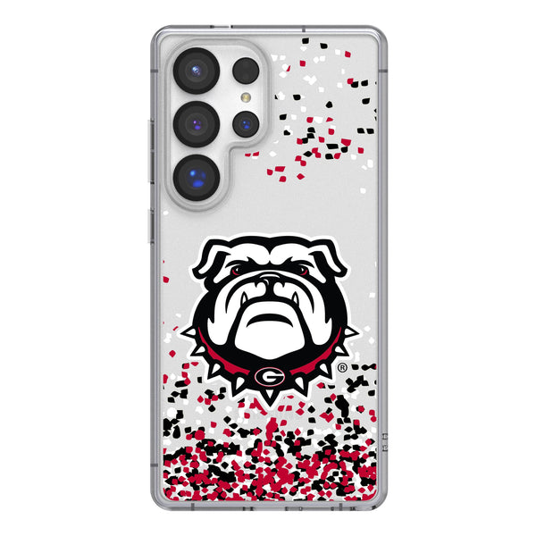 University of Georgia Bulldogs Uga Confetti Galaxy Clear Phone Case for Samsung Galaxy