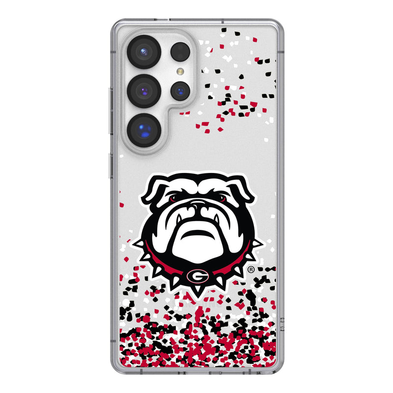 University of Georgia Bulldogs Uga Confetti Galaxy Clear Phone Case for Samsung Galaxy