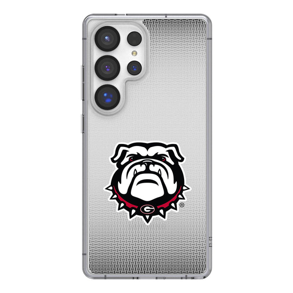 University of Georgia Bulldogs Uga Linen Galaxy Clear Phone Case for Samsung Galaxy