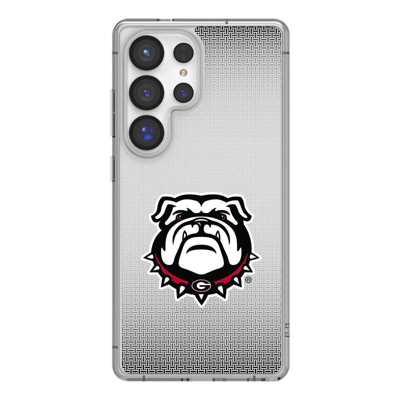 University of Georgia Bulldogs Uga Linen Galaxy Clear Phone Case for Samsung Galaxy