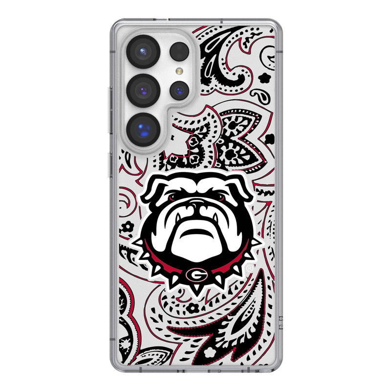 University of Georgia Bulldogs Uga Paisley Galaxy Clear Phone Case for Samsung Galaxy