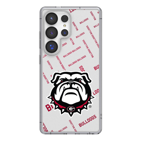University of Georgia Bulldogs Uga Quadtile Galaxy Clear Phone Case for Samsung Galaxy