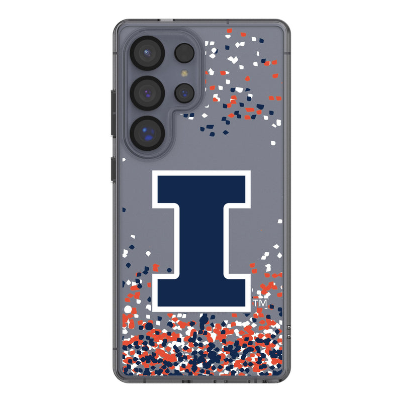 University of Illinois Fighting Illini Confetti Galaxy Clear Phone Case for Samsung Galaxy