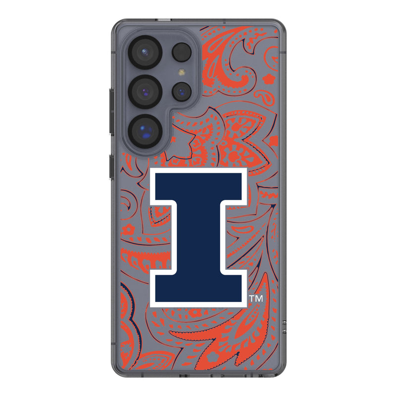 University of Illinois Fighting Illini Paisley Galaxy Clear Phone Case for Samsung Galaxy