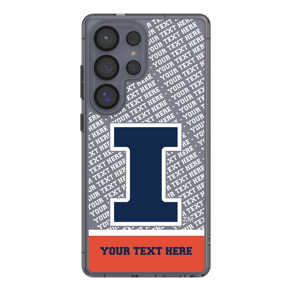 University of Illinois Fighting Illini Personalized EndZone Plus Galaxy Clear Phone Case for Samsung Galaxy