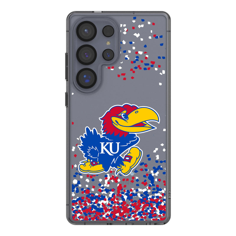 University of Kansas Jayhawks Confetti Galaxy Clear Phone Case for Samsung Galaxy