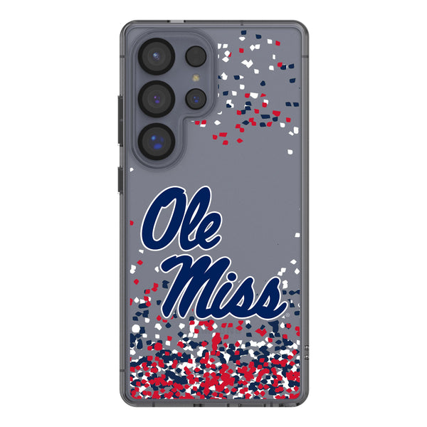 University of Mississippi Rebels Confetti Galaxy Clear Phone Case for Samsung Galaxy